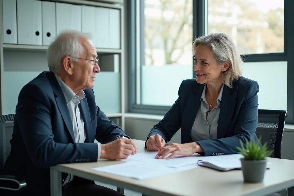 Consultation administrative entre une conseillère et un résident âgé en Ehpad concernant le GIR et les aides au logement
