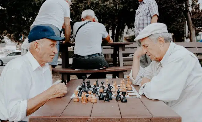 two men playing chess